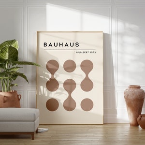 Geometric Beige Bauhaus Poster, Bauhaus Art Print, Mid Century Modern Print, Gallery Wall Art, Minimalist Home Decor