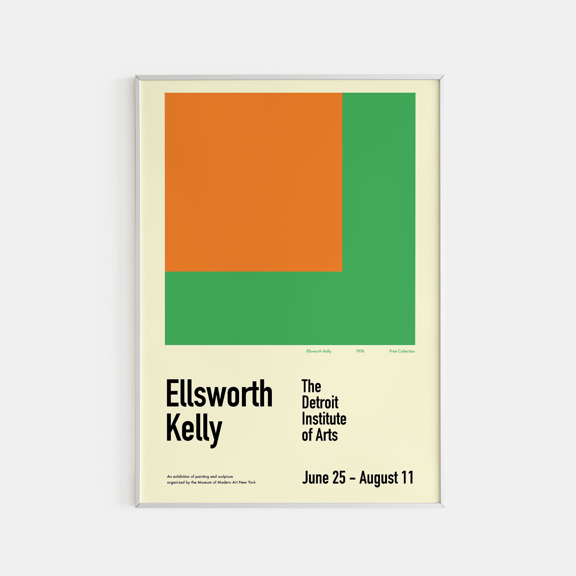 Ellsworth Kelly Exhibition Poster: Orange-green Color Blocks
