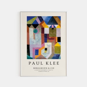 Paul Klee Exhibition Poster, Paul Klee Art Print, Vintage Posters, Paul Klee Painting, Colorful Architecture, Minimalist Wall Art