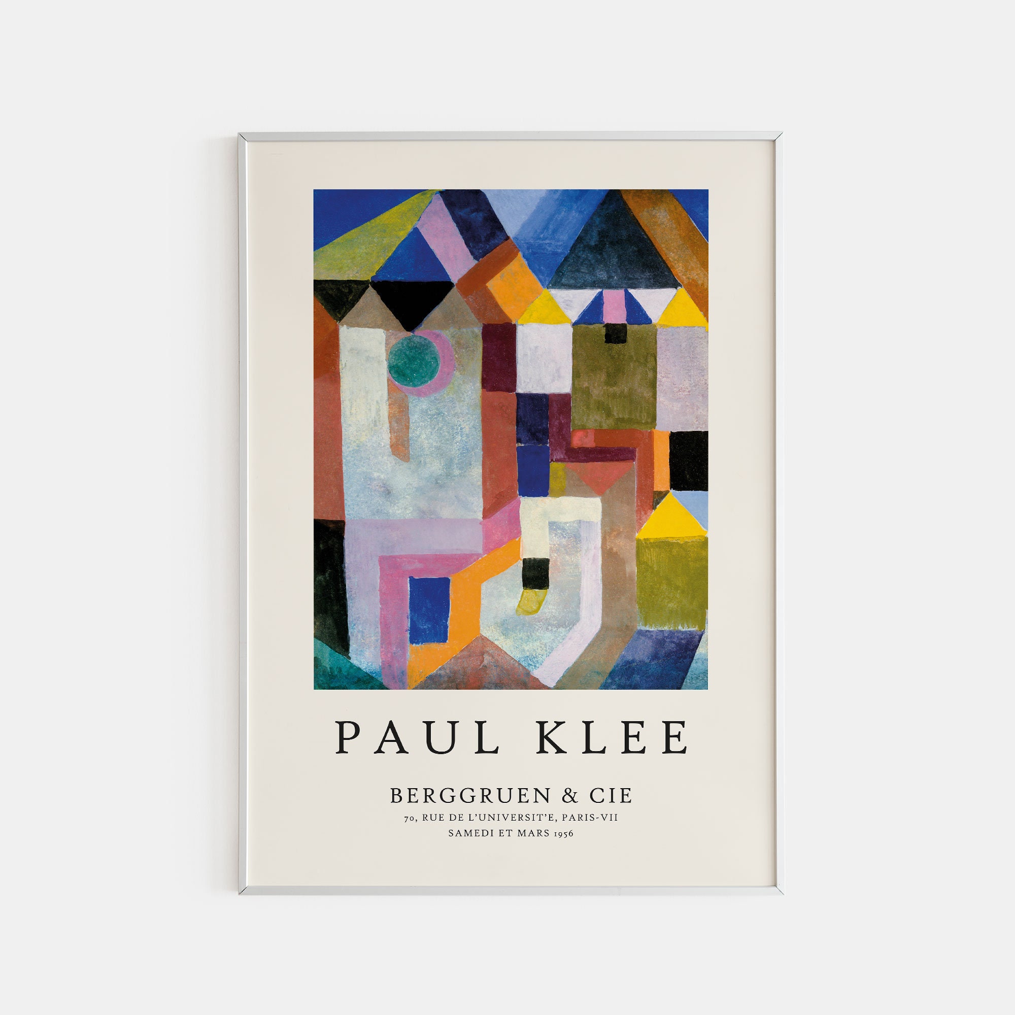Paul Klee Exhibition Poster: Colorful Architecture, Minimalist Art