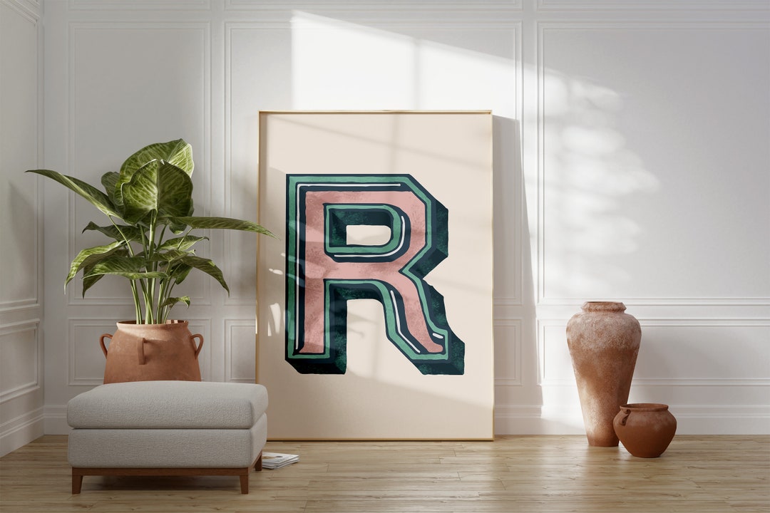 Vintage Letter R Print: Eclectic Typography Poster - Etsy
