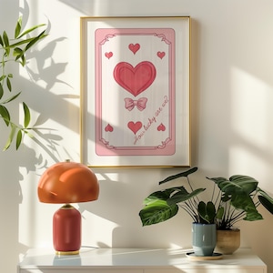 How Lucky Are We print, trendy poster liefdestypografie, liefde speelkaarten muurkunst, girly studentenkamerposters