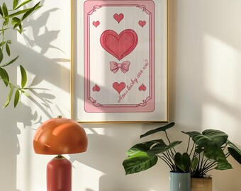 Trendy Love Karte Print: Girly Wohnheim Wand Kunst