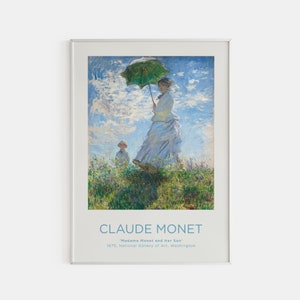 Claude Monet Poster, Monet Art Print, Madame Monet and Her Son, Vintage Poster, Monet Exhibition Print, Museum print, Printed Art Poster