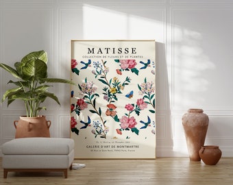Henri Matisse Pink Flower Market Print: Botanical Living Room Decor