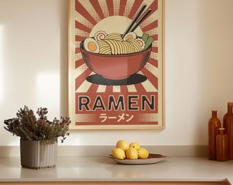 Retro Japanese Ramen Poster: Kitchen Wall Art