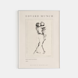 Edward Munch Art Print, Vintage Edward Munch Poster, Minimalist Art Print, Museum Print, Gallery Walll Art, Scream Poster, Famous Paintings