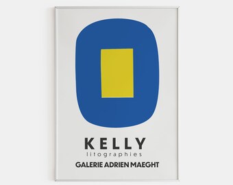 Ellsworth Kelly Lithograph Exhibition Poster: Vintage Art Print