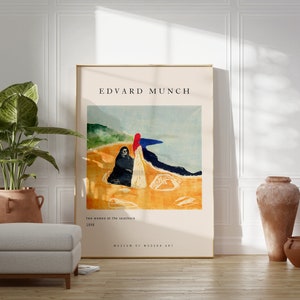 Famous Paintings Edward Munch Vintage Exhibition Scream Poster, Retro Colors Wall Decor, Minimalist Museum Print