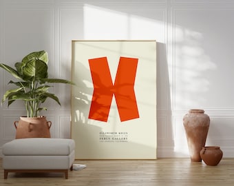 Ellsworth Kelly-tentoonstellingsposter: geometrische kunstafdruk