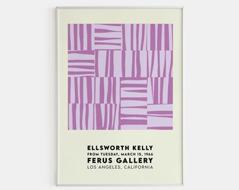 Kelly Ellsworth Lilac Stripes Art Poster: Geometric Abstract Print