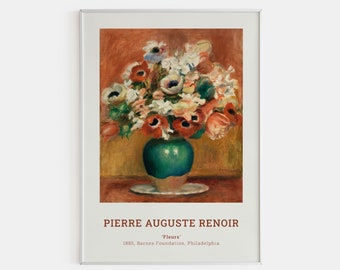 Renoir Art Print, Flower Poster, Renoir Painting, Printed Renoir Poster, Renoir Exhibition Poster, Flower Art Print, Renoir Vintage Poster