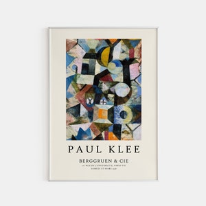 Paul Klee Poster, Paul Klee Vintage Ausstellungsplakat, Berggruen en Cie, Minimalistische Wandkunst, gedruckte Paul Klee, Paul Klee abstrakte Kunst
