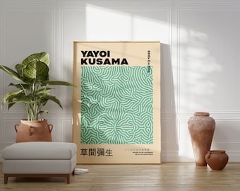 Yayoi Kusama Kürbis Kunstdruck: Japanisches Ausstellungsplakat