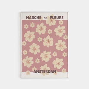 Flower Market Print, Printed Flower, City Flower Poster, Flower Market Amsterdam, Flower Wall Decor, Botanical Poster, Matisse Art Print