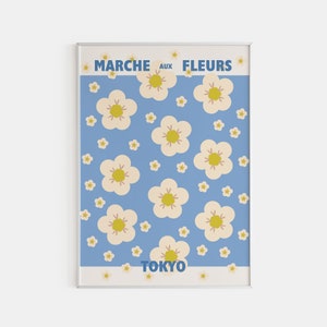 Flower Market Poster, Printed Flower, Marche Aux Fleurs Print, City Flower Poster, Tokyo Poster, Botanical Print, Matisse Flower