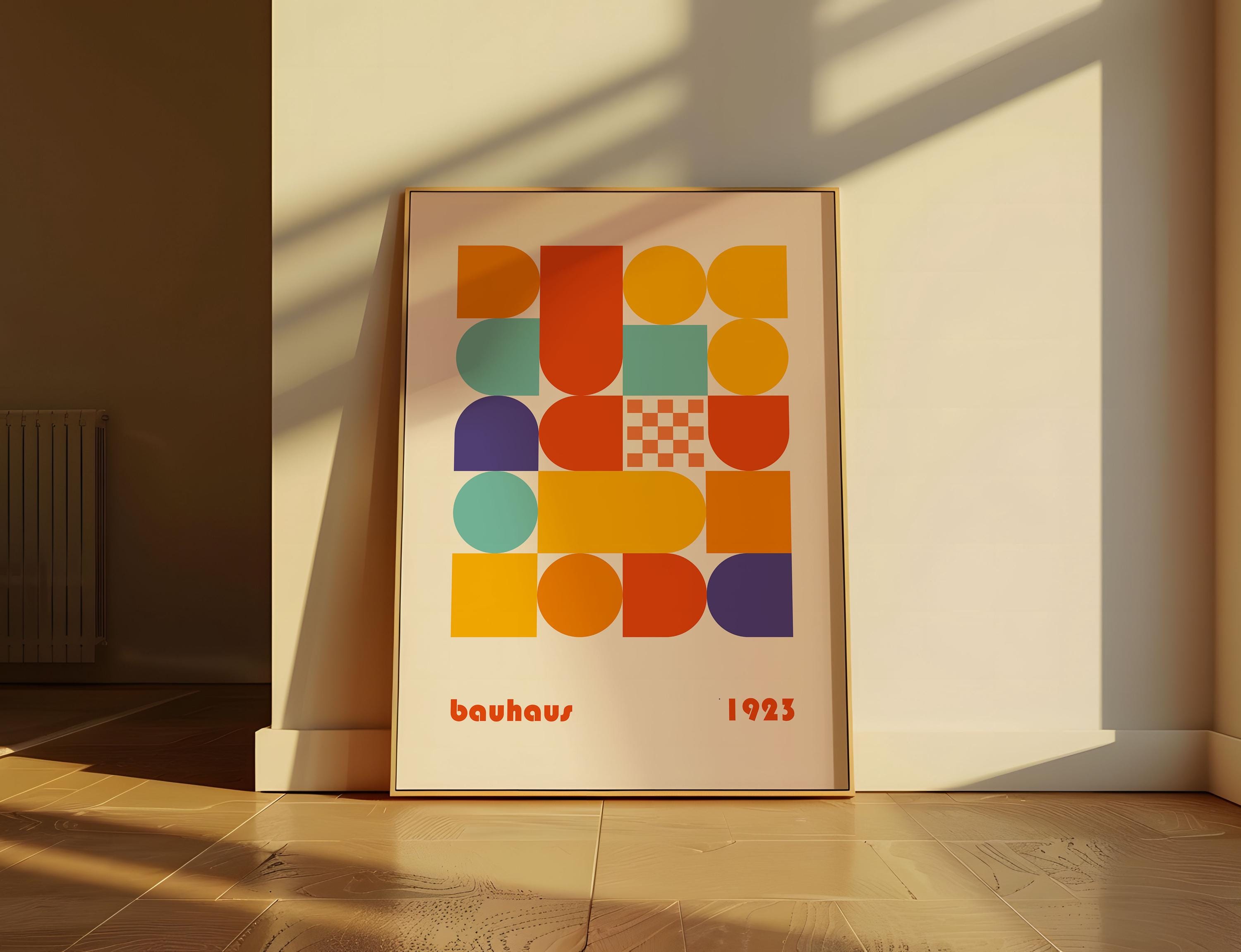 バウハウス幾何学ポスター：カラフルな抽象アートプリント - Etsy 日本