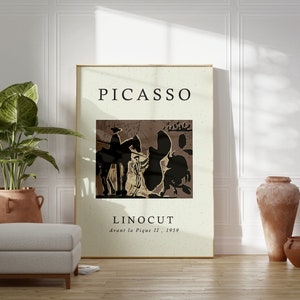 Pablo Picasso Exhibition Art Print, Picasso Vintage Poster, Cubism Wall Art, Print Size A2/A3/A4