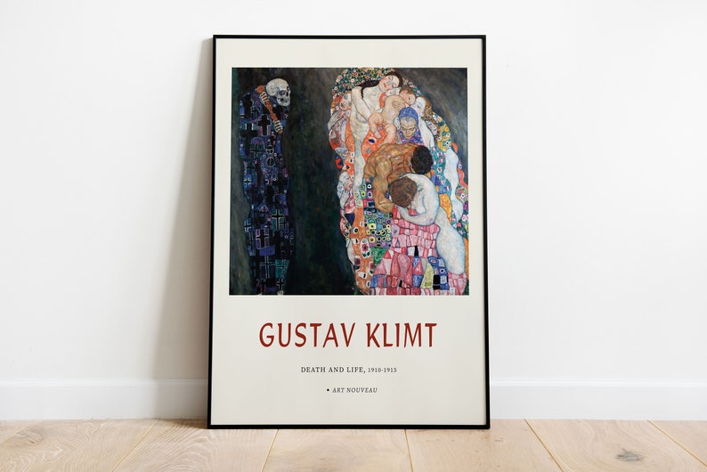 Gustav Klimt 'death' Exhibition Poster: Art Nouveau Print - Etsy