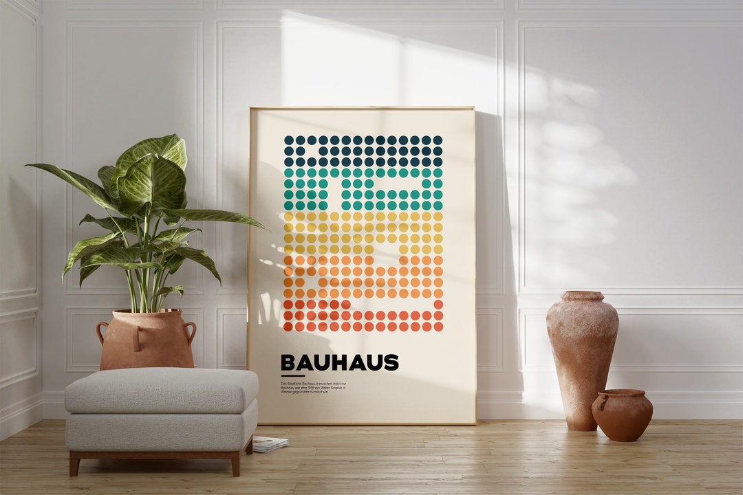 Geometric Retro Bauhaus Poster, Bauhaus Art Print, Mid Century Modern ...