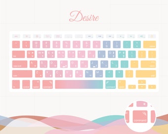 MacBook Korean English Hangul 한-영 Keyboard Sticker Decals - Desire