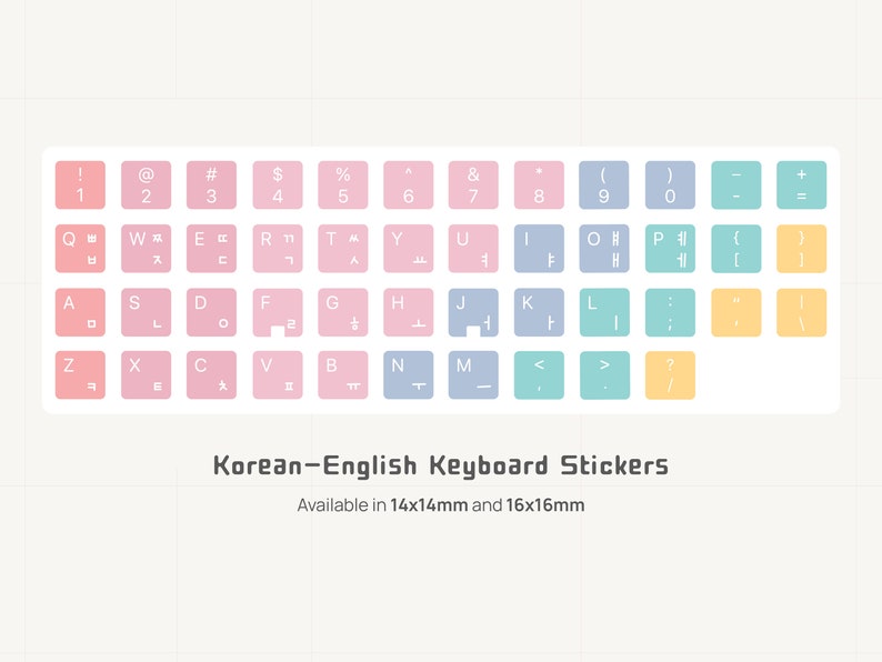 Korean English Hangul 한-영 Keyboard Stickers - Generic size [MacBook/HP/Asus/Lenovo/Dell/Acer/Microsoft Surface] image 1