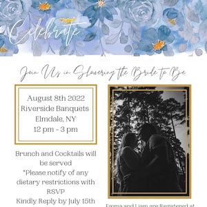 Blue Aster Celebration Invitation Template