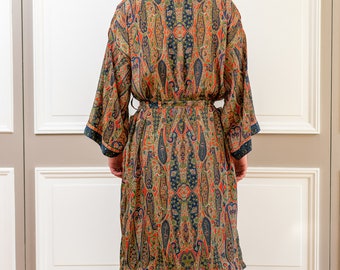 Kimono man boho zijde kamerjas Kleding Herenkleding Pyjamas & Badjassen Jurken zijden badjas kimono voor hem cadeau voor hem 