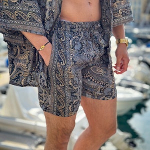 Men's silk beach shorts, vintage silk shorts, men's summer shorts, short shorts for men, gift for him image 8