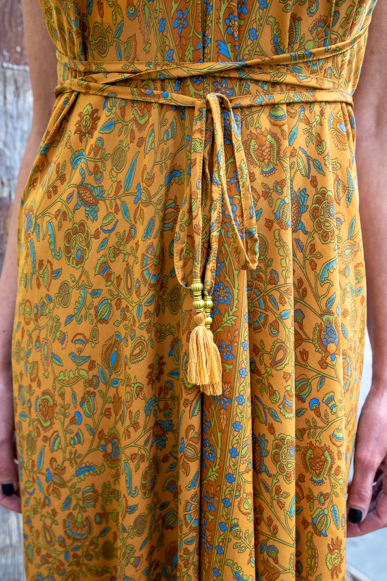 Robe dos nu en soie / robe d'été / taille unique / robe boho / Robe légère / robe vintage image 8