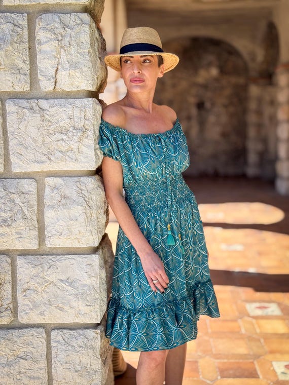 Silk Off-shoulder Boho Dress  Short Flowy Ruffle Gypsy Dress - Etsy Canada