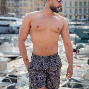 Men's silk beach shorts, vintage silk shorts, men's summer shorts, short shorts for men, gift for him image 6