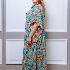 Modern Oversize Silk Kaftan Maxi Dress, Silk Dress, Loose Dress, Home Dress, Plus Size Dress, Christmas Gift image 7