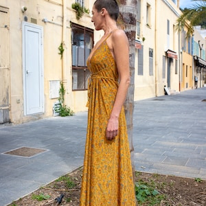 Robe dos nu en soie / robe d'été / taille unique / robe boho / Robe légère / robe vintage image 3