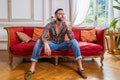 Men’s vintage silk shirt – long sleeves – retro chic style