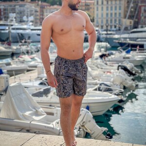 Herren-Strandshorts aus Seide, Vintage-Seidenshorts, Herren-Sommershorts, kurze Herrenshorts, Geschenk für ihn Bild 7