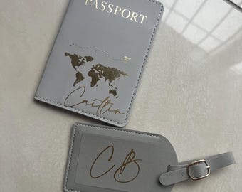 Portapasaporte personalizado, ideal para mujeres y hombres, con nombres para una experiencia de viaje única y personalizada, perfecto para parejas