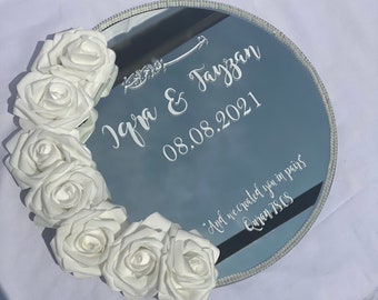 Pegatinas de vinilo con placa de anillo para bodas, Nikkah, compromiso. Decoración de bodas y regalos.