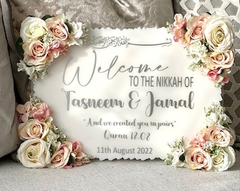 Vinilo adhesivo para letrero de bienvenida de boda DIY / Fácil de aplicar / Señalización para eventos / Letrero de Nikkah / Letrero de cumpleaños