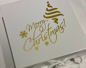 Caja de regalo de Navidad personalizada / Bolsa de regalo con cinta / Caja de regalo mediana / Caja de regalo de Navidad / Regalos de Navidad / Caja de regalo de Navidad