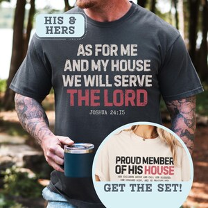 Married Couple Christian Shirt Set Husband and Wife Matching Tees Reformed Marriage His and Hers Scripture Shirts Couples Bible Verse Shirt