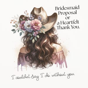 Cowgirl Bridal Proposal Cards Stampabili / Non posso dire di farne a meno di te / Damigella d'onore e Damigella d'onore / Set matrimonio Western