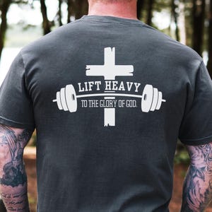 Christian Workout TShirt Faith Based Workout Gym Apparel Bible Based Weightlifting Comfort Colors Tee Scripture Verse Christian Pump Covers