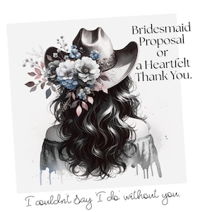 Cowgirl Bridal Proposal Cards Stampabili / Non posso dire di farne a meno di te / Damigella d'onore e Damigella d'onore / Set matrimonio Western