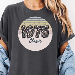 Comfort Colors Cute 1975 Retro Tshirt, 50th Birthday Shirt Gift For Women, Classic Tee, Vintage 1975 Shirt, Fiftieth Birthday Party T-shirts