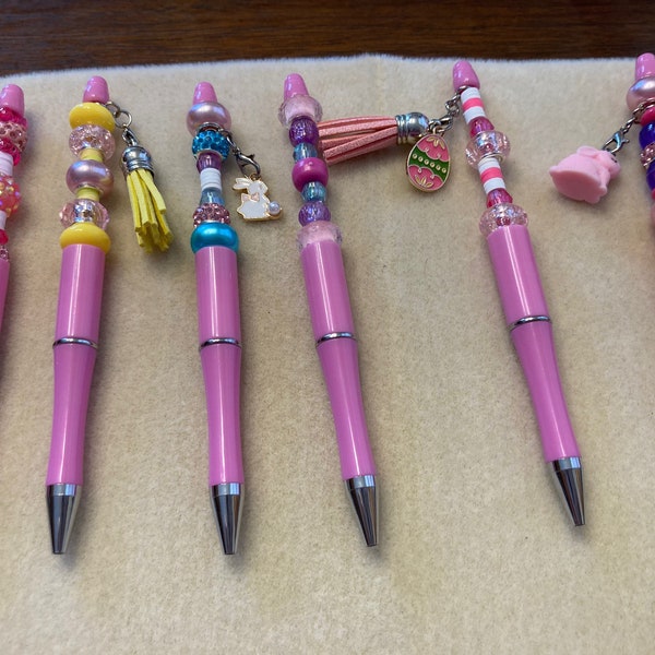 Beaded Easter pens-Beaded Pens-Refillable ink-Pens-Pen Beads-Easter Fillers-Office Supplies-Easter Gifts-Easter Decor-Easter Charms-Tassels