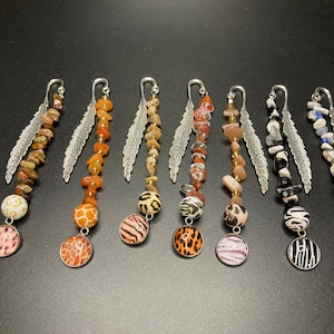 Animal/Gemstone Beaded Bookmarks-Book Accessories-Beaded Bookmarks-Bookmarks-Page Saver-Gemstone Accessories-Animal Decor-Gifts for all