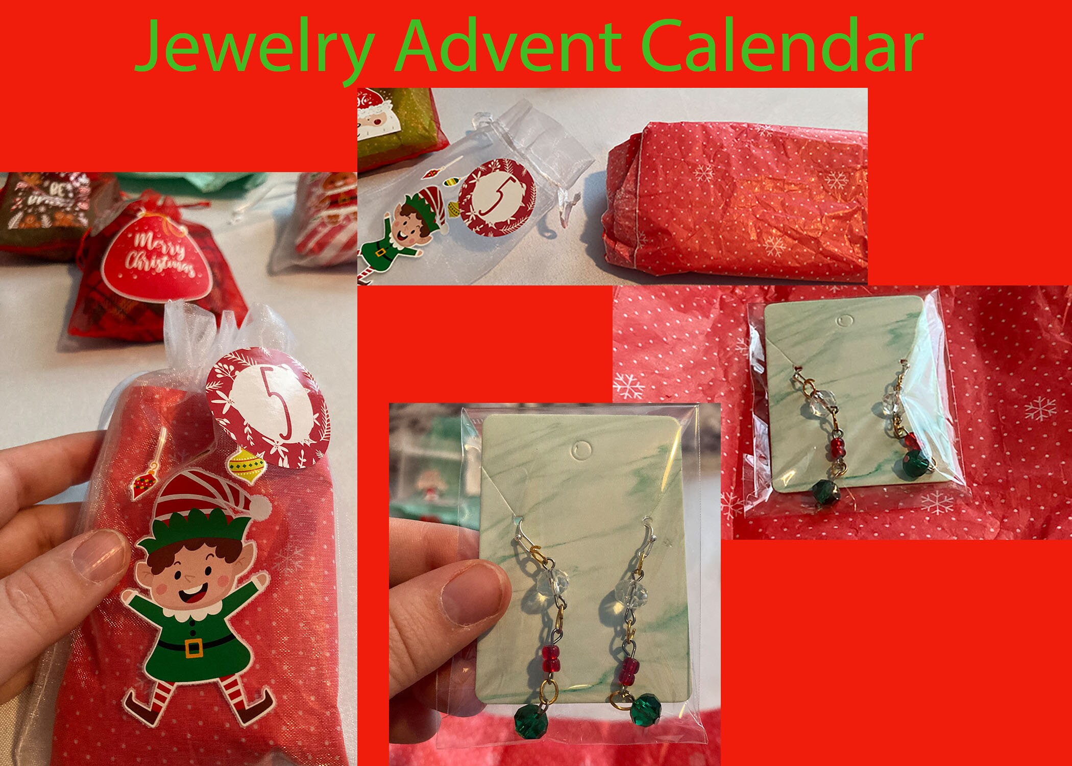 Beaded Jewelry Advent Calendar custom Beaded Jewelry handmade xmas