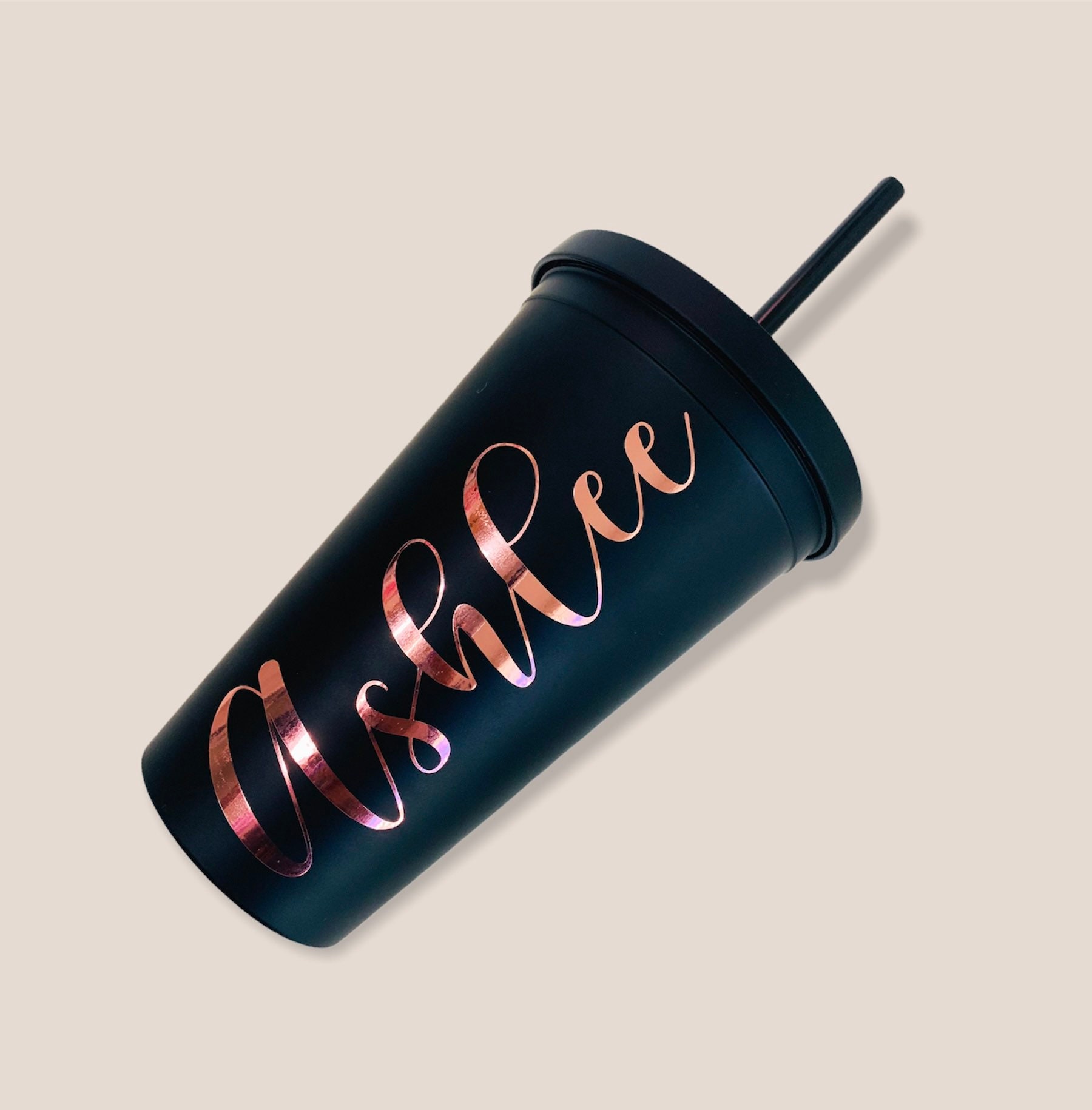 matte black coffee tumbler