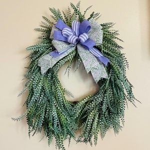 Greenery wreath, front door wreath, all season wreath, farmhouse wreath, rustic home decor, handmade wreath, everyday wreath, bead grass .